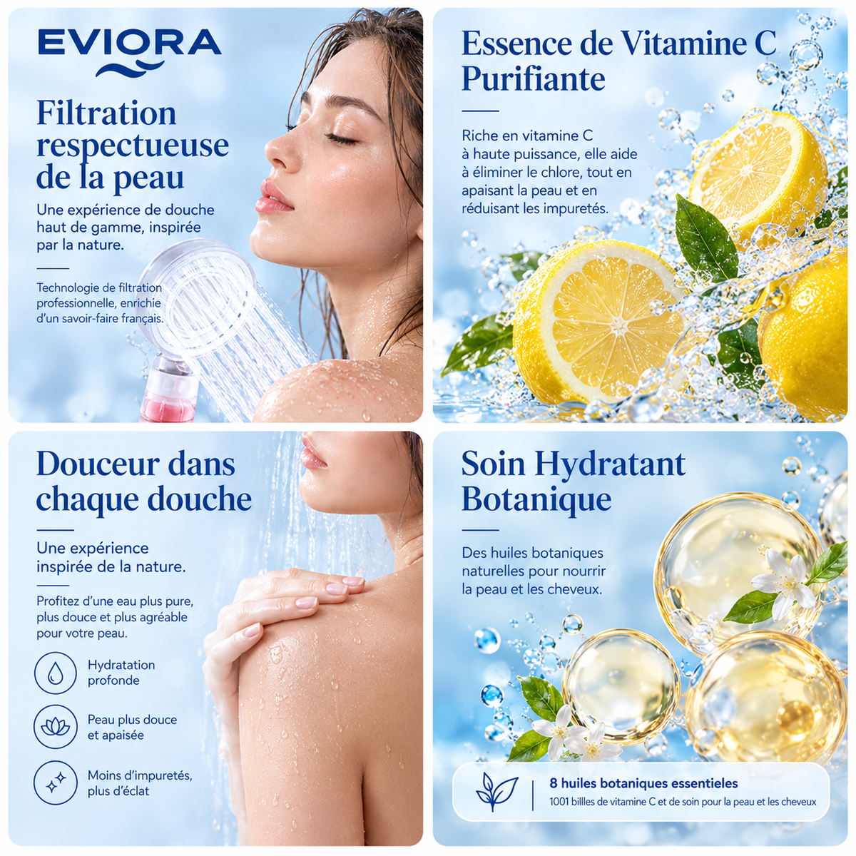 Pommeau de douche filtrant vitamine C parfumé - AURA