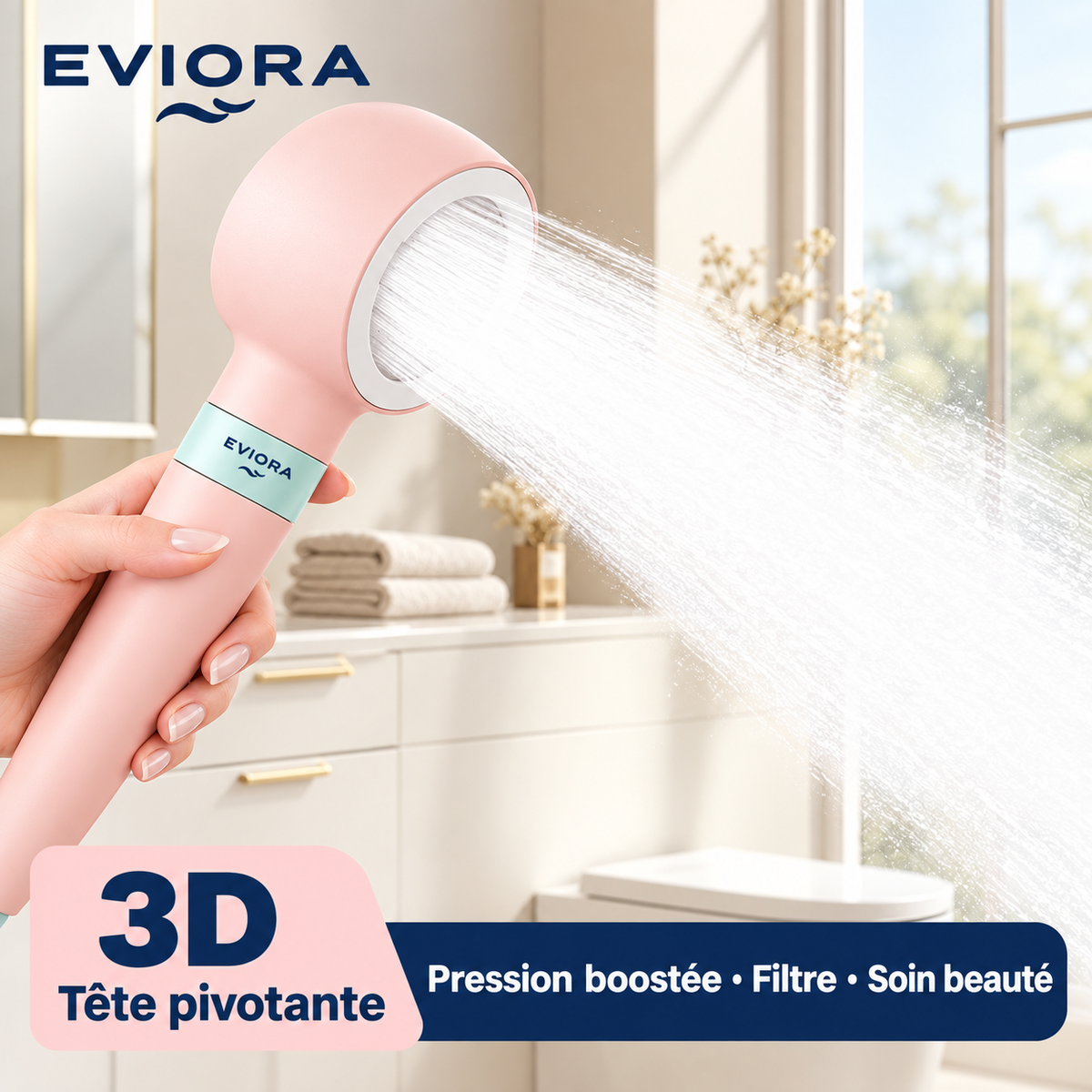 Pommeau de Douche Haute Pression Filtrant – Peau douce