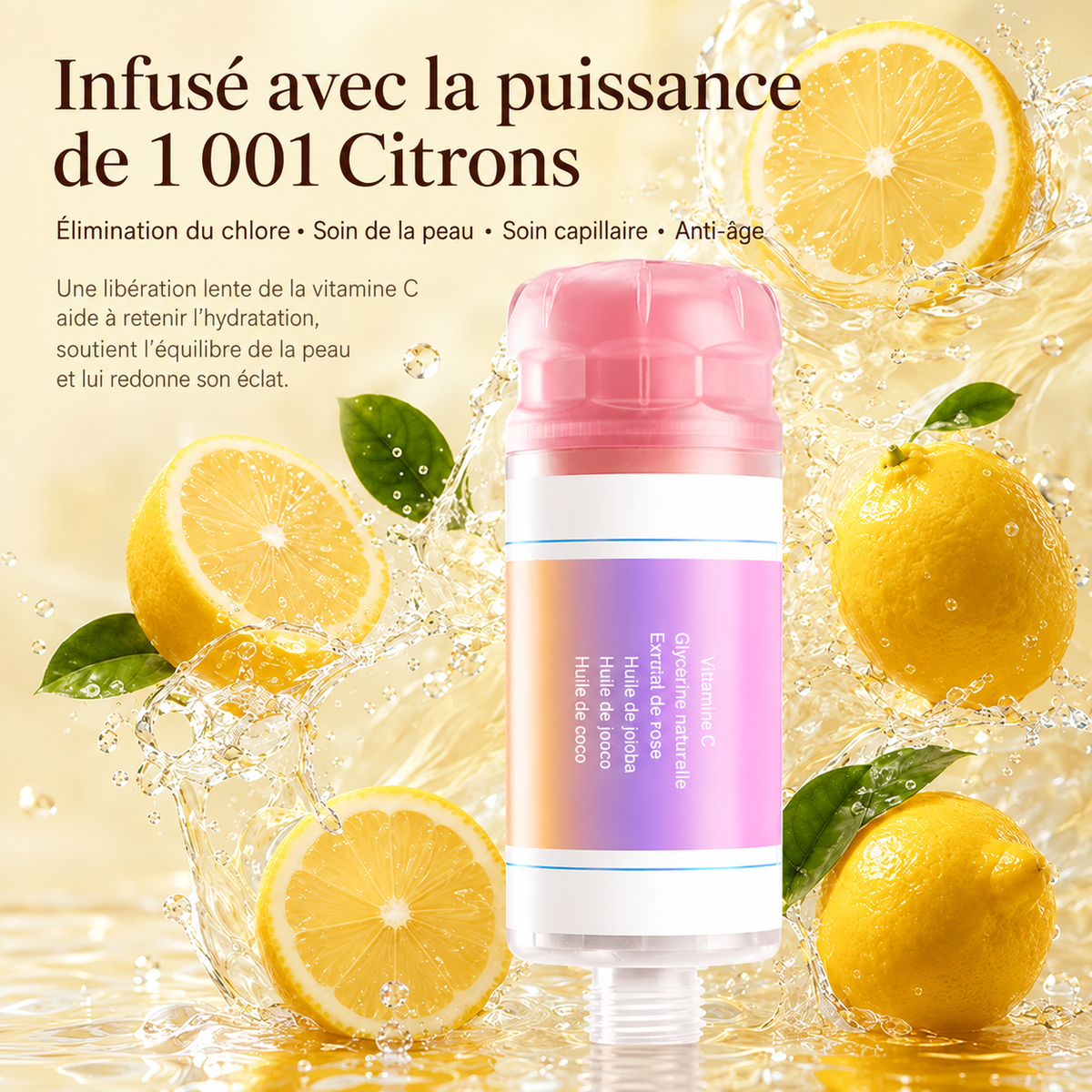Pommeau de douche filtrant vitamine C parfumé - AURA